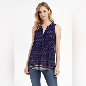 Olive & Oak Patterned Navy Tank Top Size XS NWT